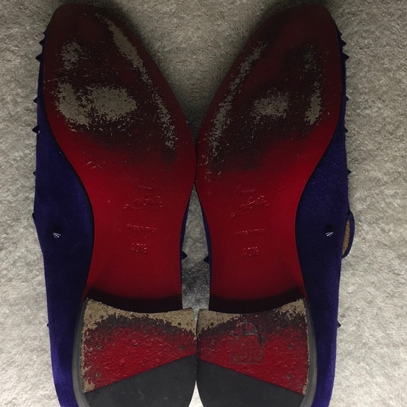 Christian Louboutin Spiked Purple Suede Slip-On Loafers (IT 40.5 / US 7.5) - Picture 7 of 8